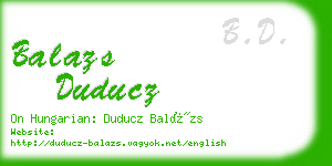 balazs duducz business card